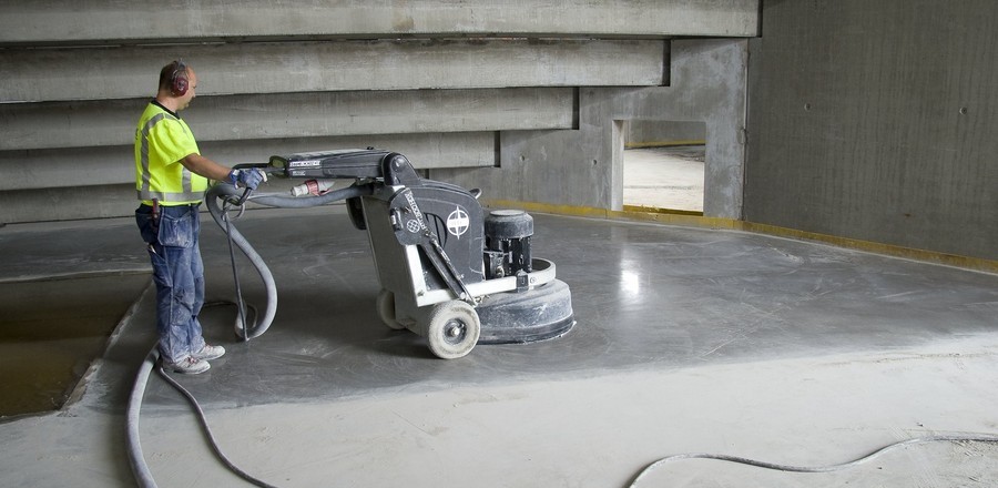 Технология шлифовки и полировки бетонного пола компании «Адель»